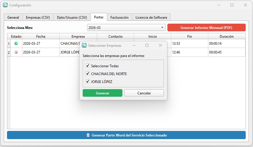 Generacion de informes