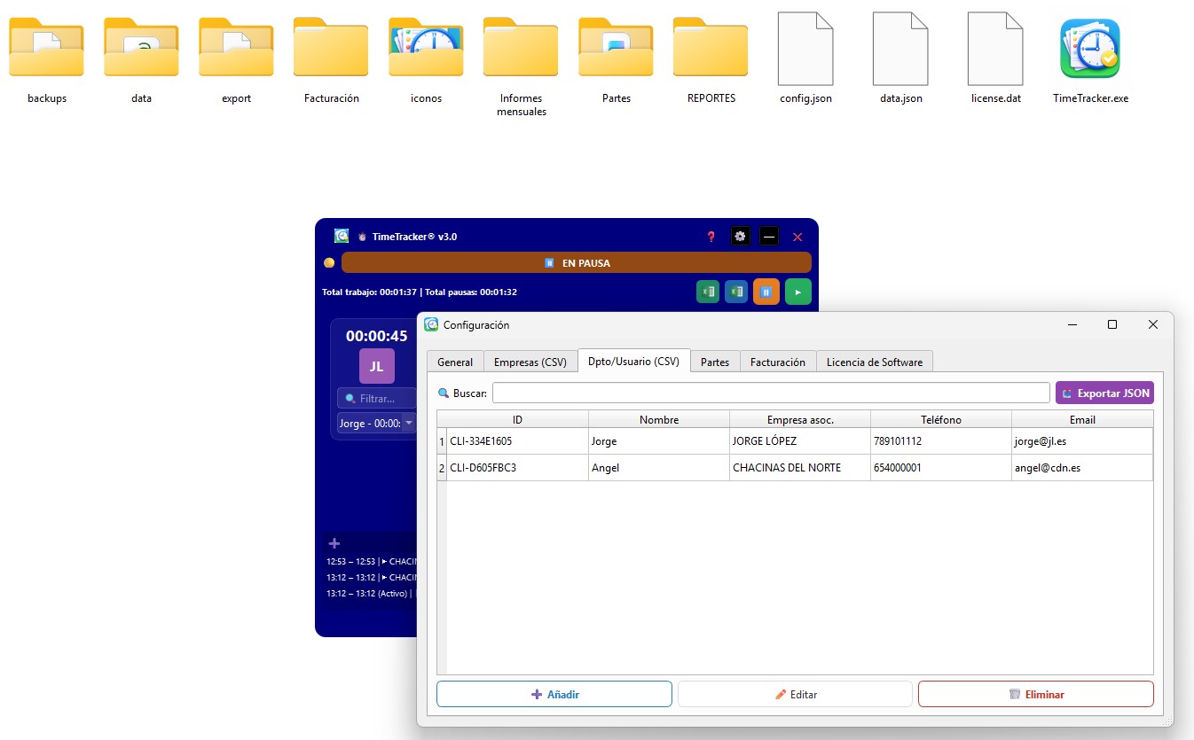 Carpetas del programa