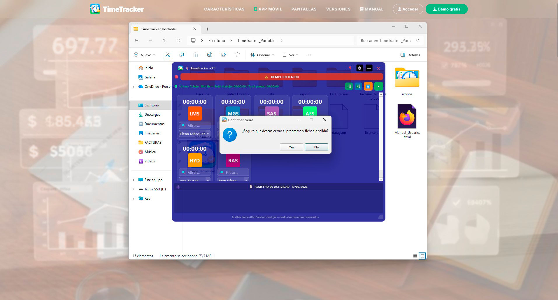 FICHAJE AUTOMATICO AL SALIR DEL PROGRAMA